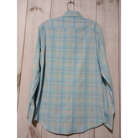 Peter Millar Shirt Men's Medium Blue Summer Comfort Button Front Long Sleeve - Picture 2 of 9